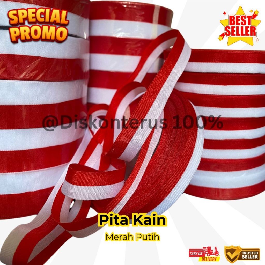 [1 ROLL] PITA KAIN / Pita kain kado aksesories / pita kado / pita hias/ pita rambut/pita kain merah 