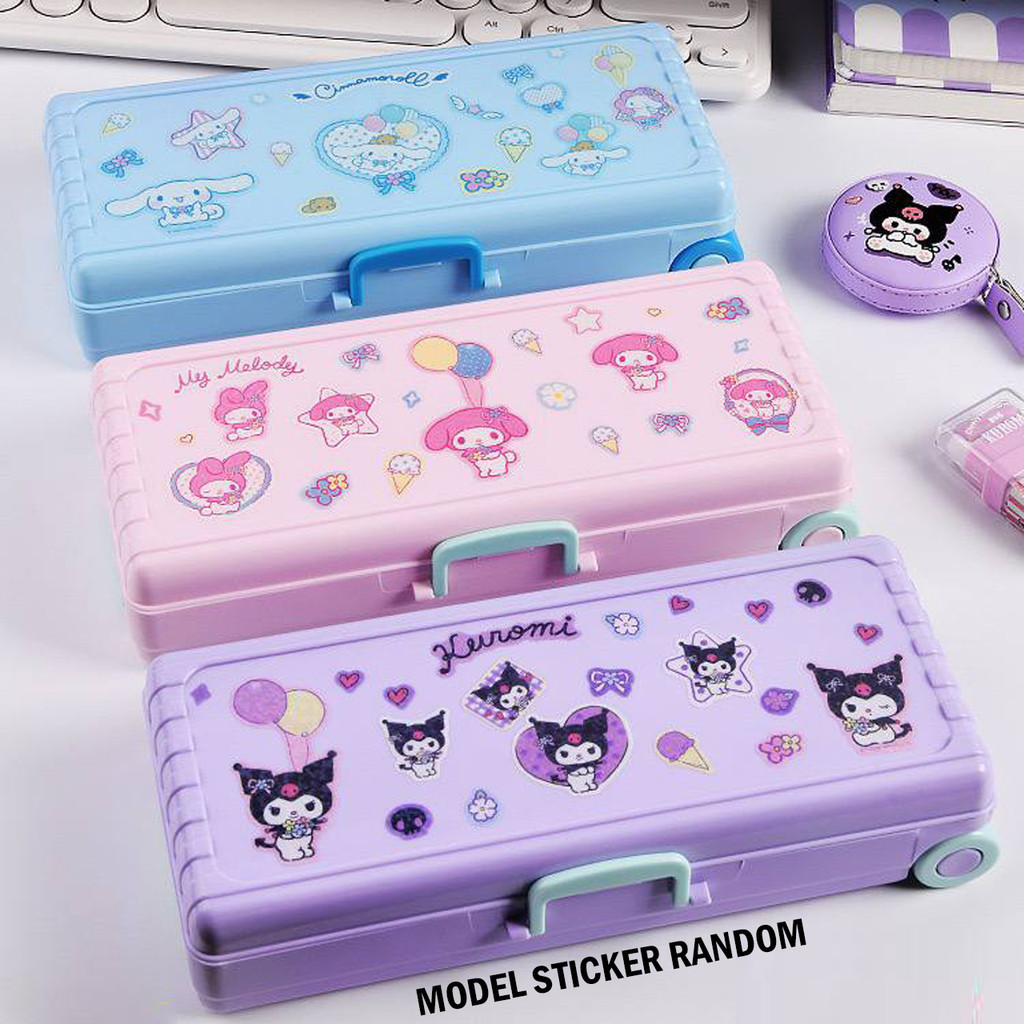 

Kotak Pensil Troli Lucu Kuromi/Melody Kapasitas Besar Penyimpanan Alat Tulis Hadiah Anak-Anak