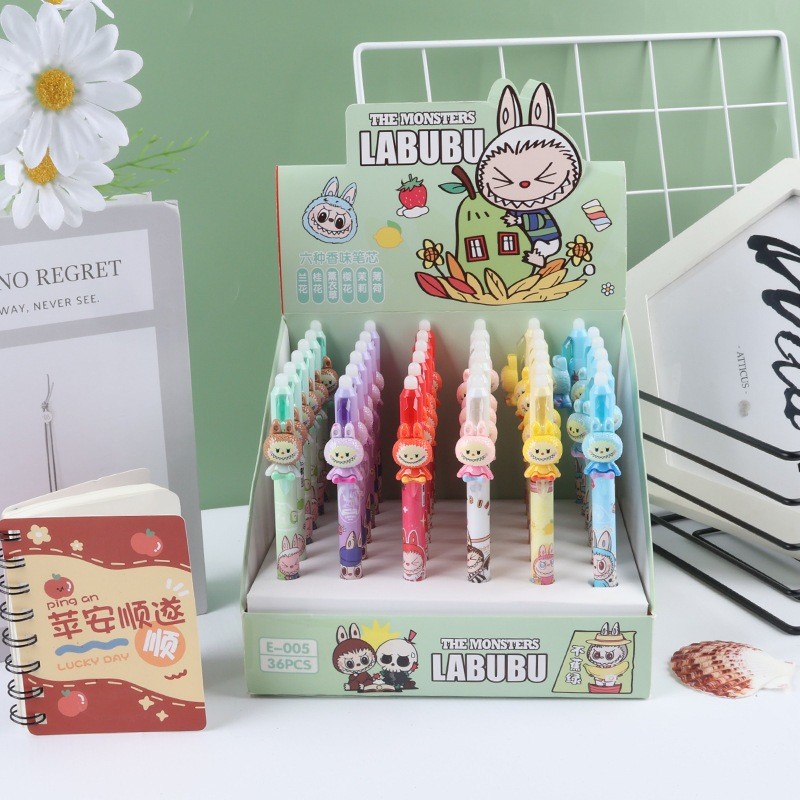

{Labubu} Pen Gel Akrilik Lucu Imut Menarik Bahan Premium Karakter Labubu No. E-005 by Kakabicam