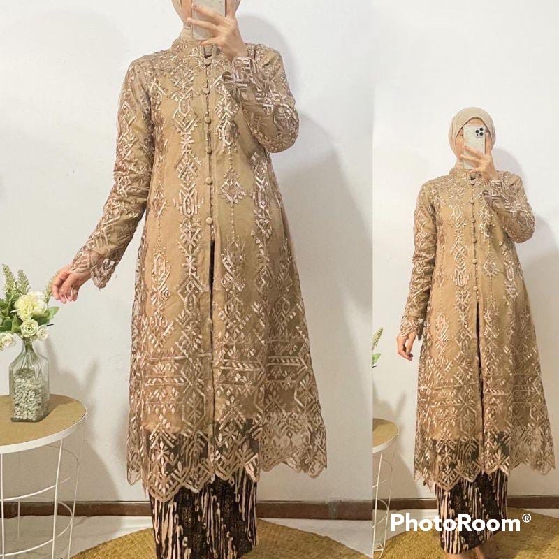 RAFA.SHOP (BISA COD)Set Kebaya Tunik  Kancing depan By Rasaqi kebaya/ Tunik Brokat / Kebaya Modern /