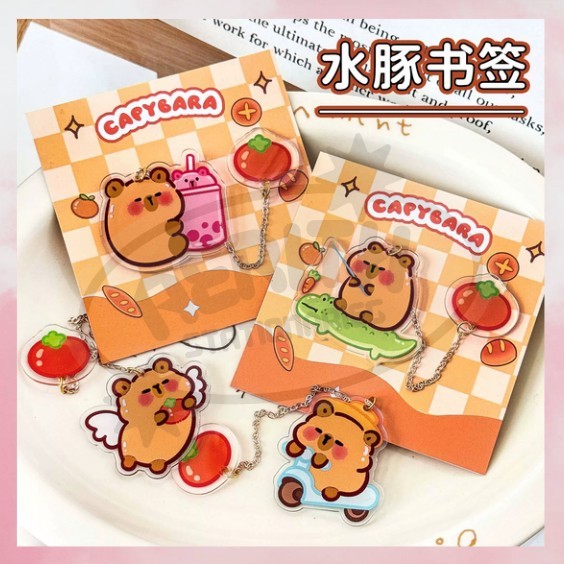 

AS PROMO Pembatas Buku Karakter Kapibara Capybara Korean Ins Cartoon Metal Pendant Bookmark A-GK045