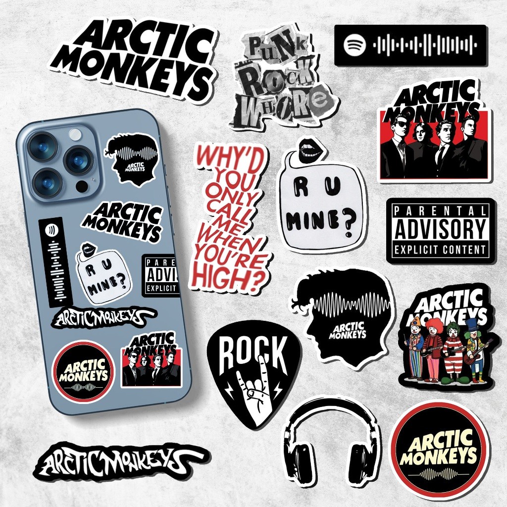 

13pcs Sticker ARTIC MONKEY Band Pack | Stiker Anti Luntur Tahan Air | Stiker Laptop HP Mobil Motor