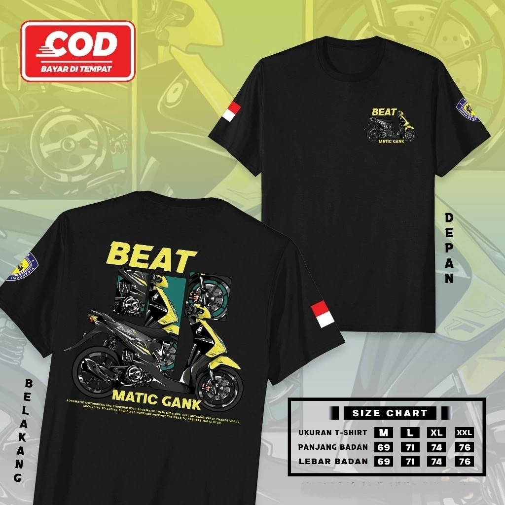 Kaos Motor Honda Beat Modificattion/ kaos Distro motif kata Motor Honda Beat Modificattion/ Tshirt P