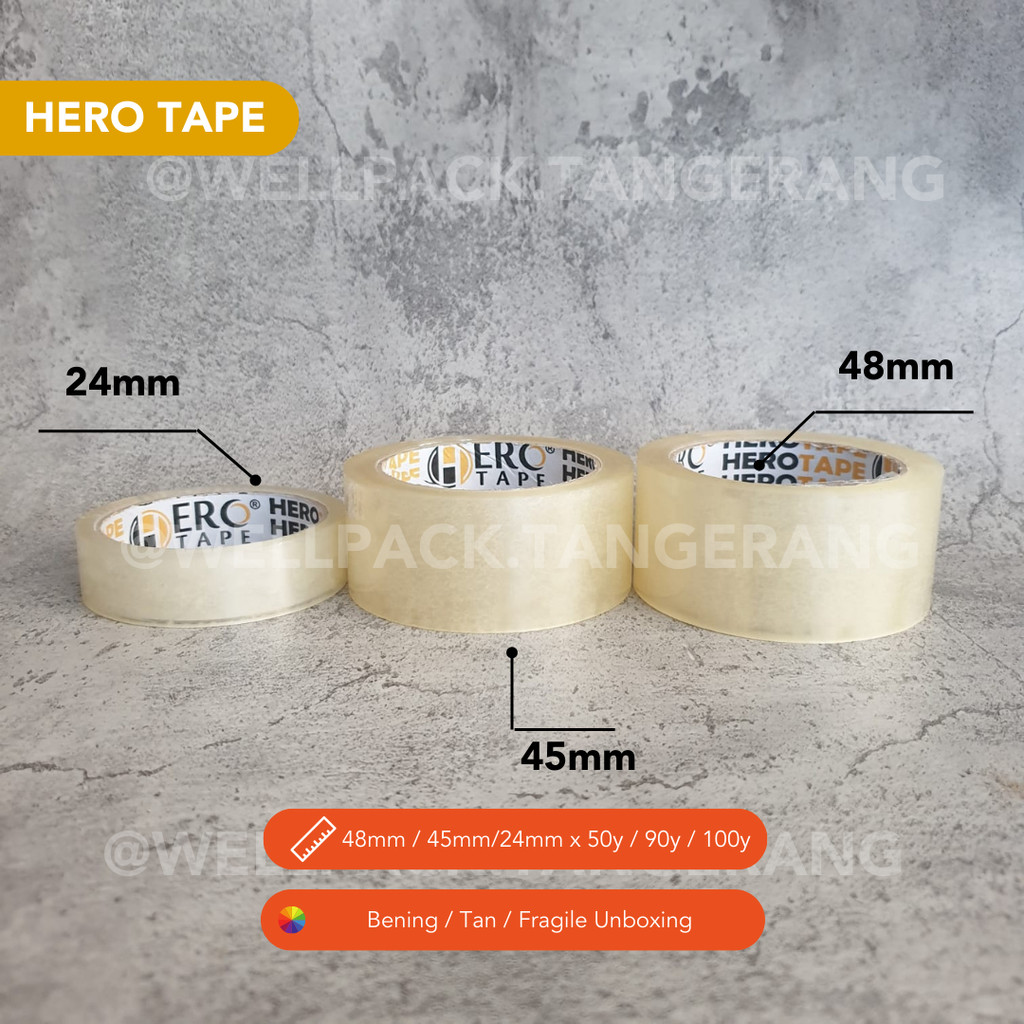 Authority Tape  43 Micron Bening 45mm x 90yard / 100yard (per Slop)