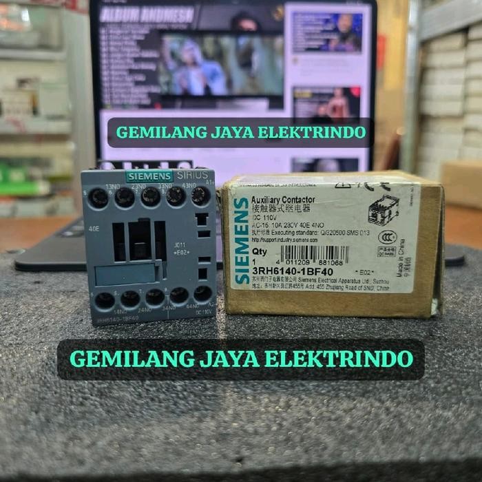 KONTAKTOR SIEMENS 3RH6140-1BF40 4NO 110VDC 10A CONTACTOR RELAY SIEMENS 3RH6140 1BF40 DC110V ORIGINAL