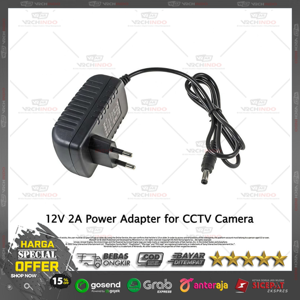 Adaptor DC 12V 2A / Power Supply Charger CCTV Router Lampu Fan Original Quality 
