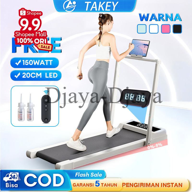 Promo【TAKEY】treadmill portable Treadmill Elektrik  low watt walking pad treadmill lipat Treadmill Li