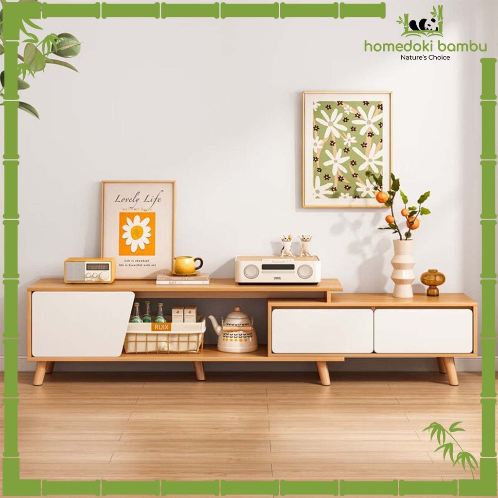 Homedoki Bambu - Meja Tv /  Lemari Tv / Rak Tv / Meja Tv Minimalis Modern / Rak Tv Minimalis Modern 