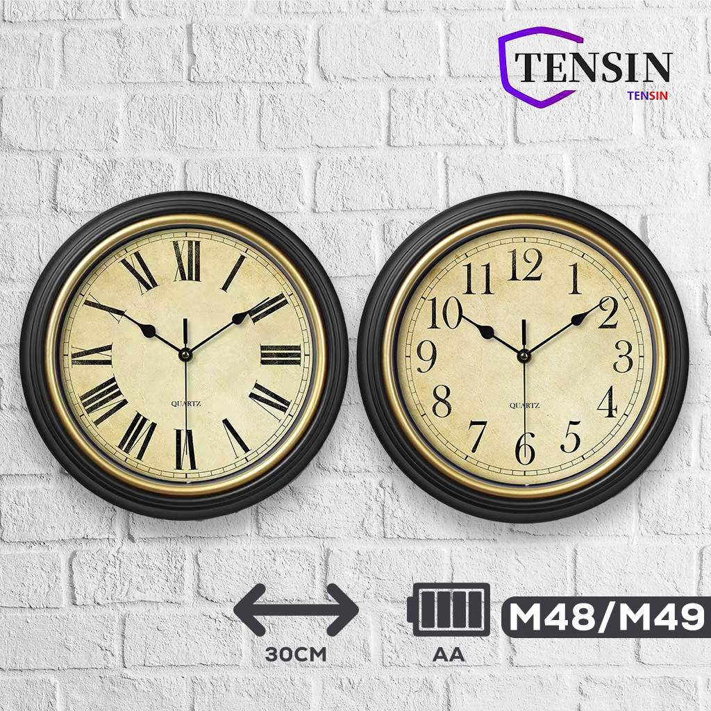 TENSIN Jam dinding vintage M48/M49 / Jam dinding aesthetic 30CM/ Jam dinding tempel/ Jam besar/ Jam 