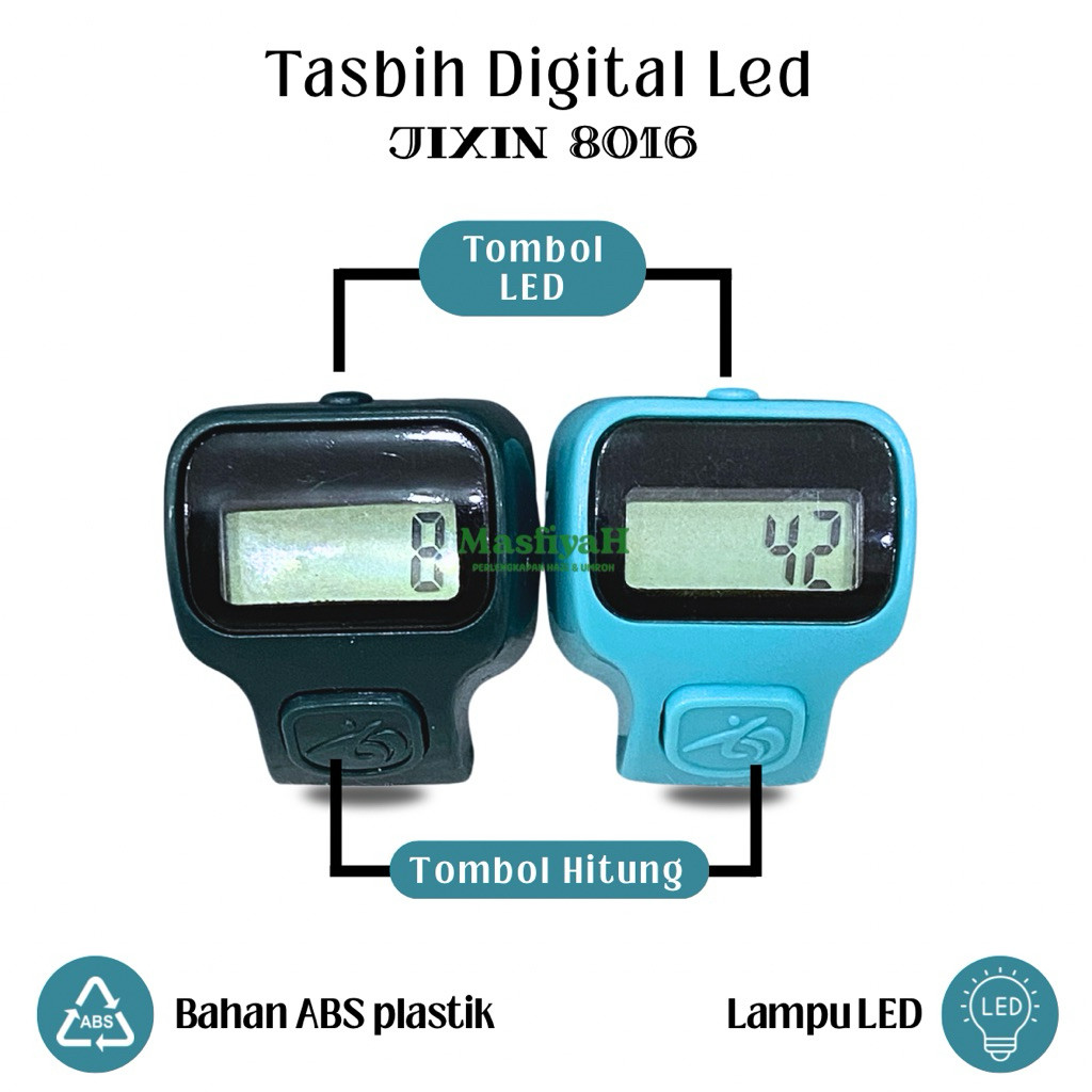 TASBIH DIGITAL JIXIN 8016 Tasbih Digital LED Tasbih Digital JIXIN Led Tasbih Digital Cincin Tasbih P