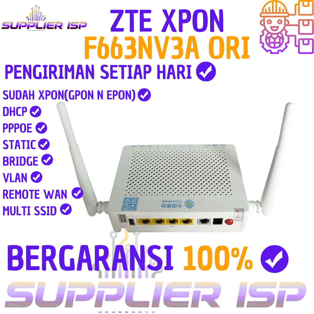 ZTE Xpon Onu Ont F663NV3a Ori Original China Mobile Support OMCI GPON EPON