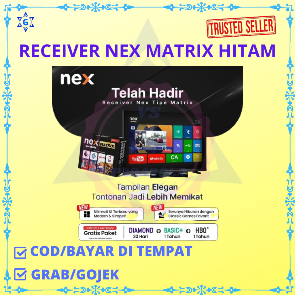 RECEIVER NEX PARABOLA HITAM MATRIX TERBARU DENGAN FITUR TERLENGKAP
