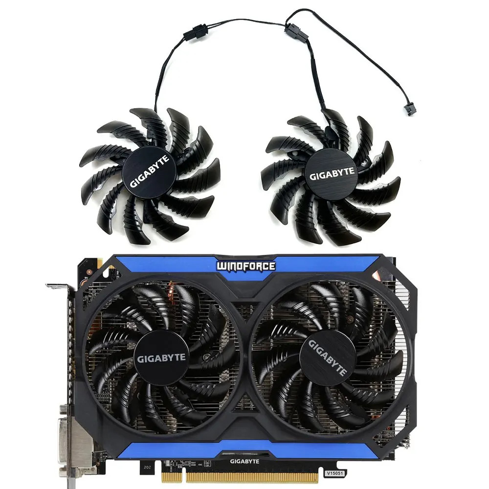 NEW 75MM 3PIN T128010SM GTX 960 GPU Fan, For GIGABYTE GeForce GTX 960, GTX 950, GV-N960OC, GV-N950WF