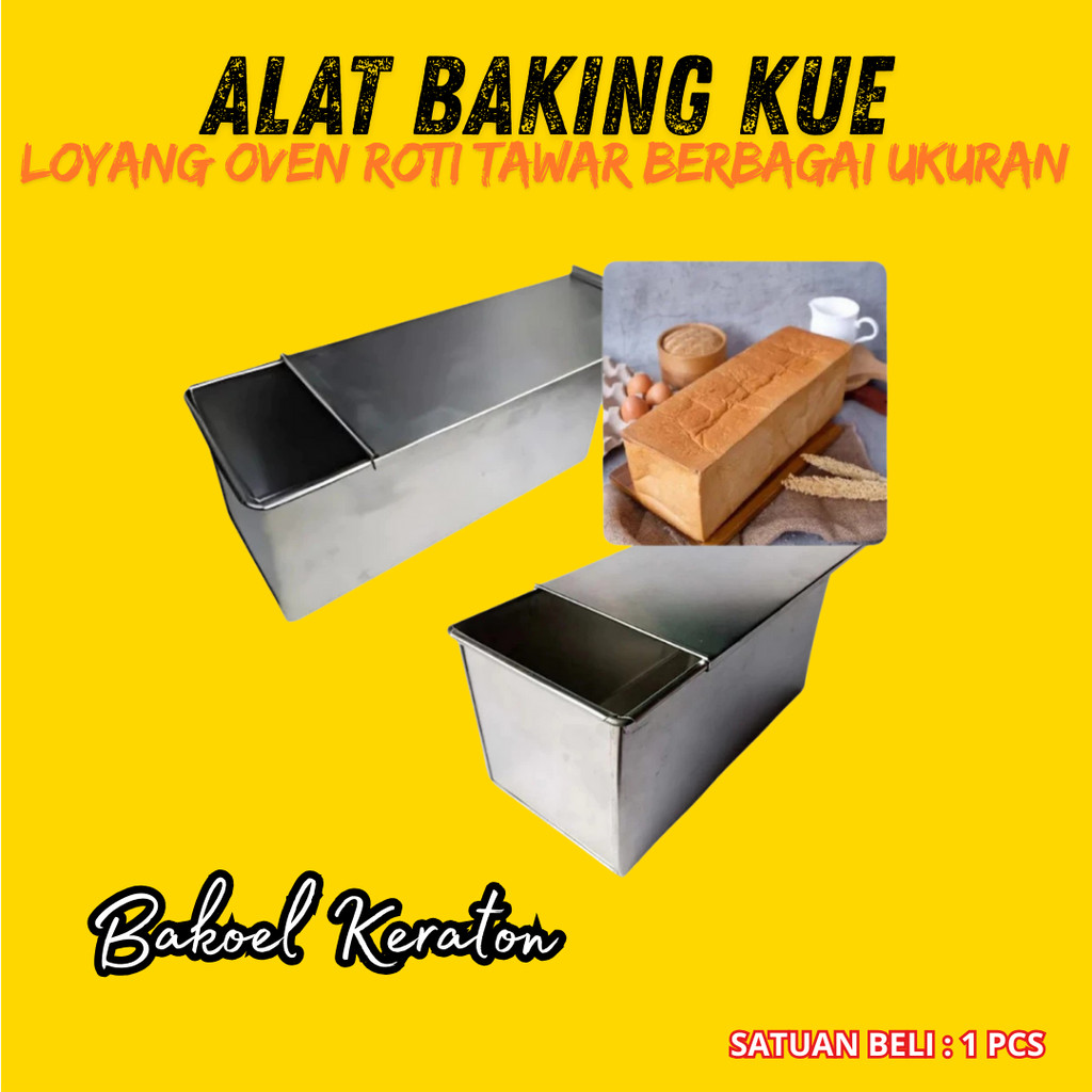 ( 1 PCS )  CETAKAN STAINLESS MEDIUM LARGE RECTANGLE MOULD / LOYANG OVEN ROTI TAWAR BESAR TANGGUNG