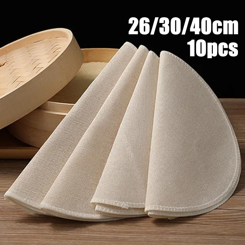 Isi 10/1set Kain Kukusan 26/30/40cm Anti Lengket Kain Alas Kukusan Roti Kain Kukus Nasi Premium Anti