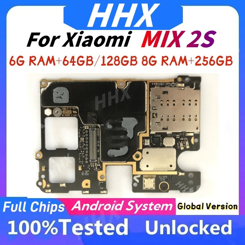 Unlocked Main Logic Circuits Board For Xiaomi Mi MIX 2S MIX2S Motherboard 64GB 128GB 256GB Global Fi