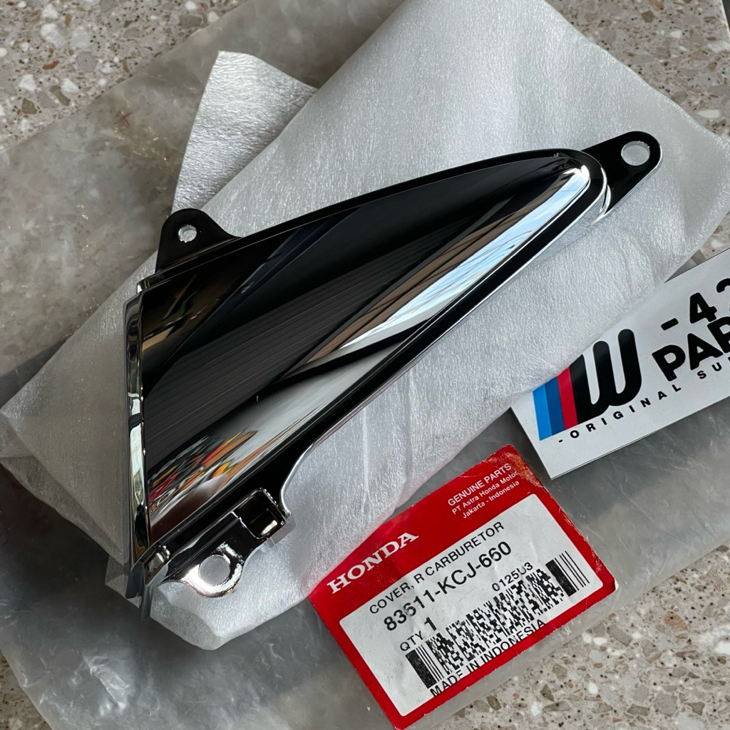 COVER TUTUP KARBURATOR TIGER REVO TIREV PECE BARONG AWAL KANAN KROM ORIGINAL AHM 83611 KCJ 660