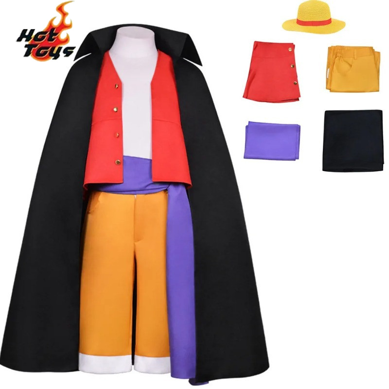 One Piece Cos Wano Country Onigashima Chapter Luffy Cosplay Costume Men's Clothing Cloths Cosplay Mo
