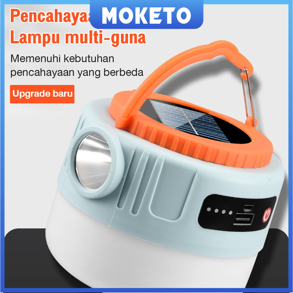Lampu Emergency Solar / Tahan Lama LED / Gantung Portable Tenaga Surya Bohlam / Cas USB Baterai Lith