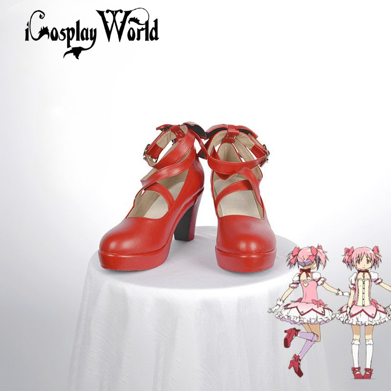 Puella Magi Madoka Magica Kaname Madoka Cosplay Boots Comic Anime Halloween Party Game Cosplay Shoes
