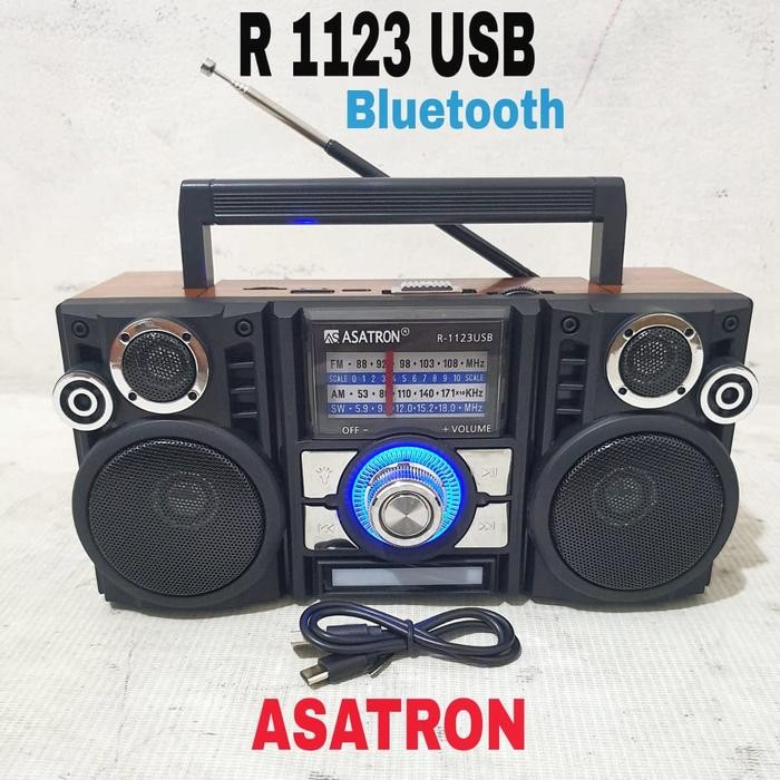 COD NEWW Radio FM/AM/SW Asatron R 1123 Bluetooth dengan USB dan Memori Card, Suara Jernih dan Bass -