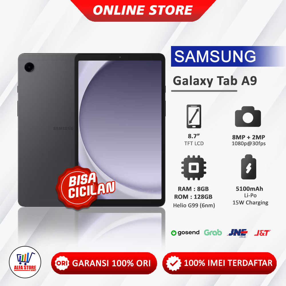 Samsung galaxy tab a9 samsung tablet a9 ram 4/64Gb android 13 garansi resmi