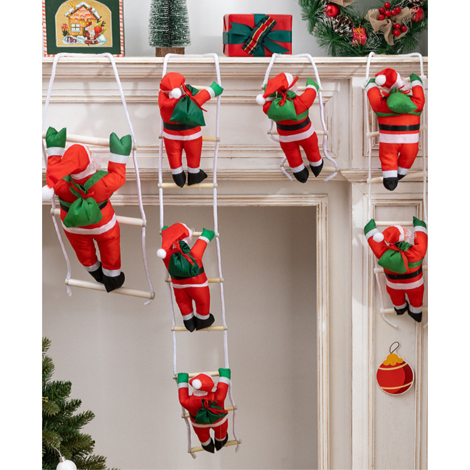 Climbing Ladder Santa Ornament