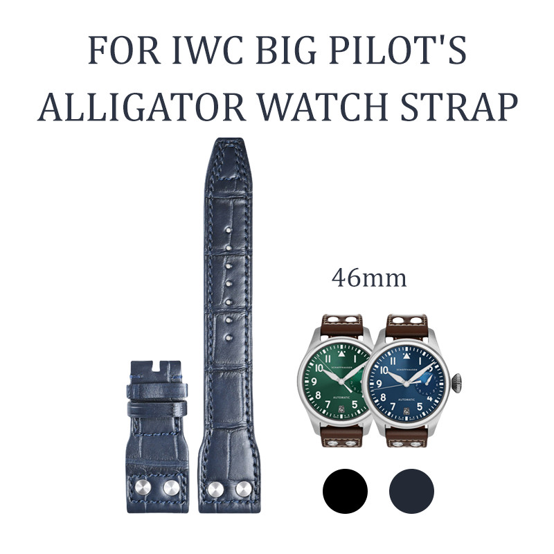 FOR IWC BIG PILOT'S 46MM ALLIGATOR WAT STRAP