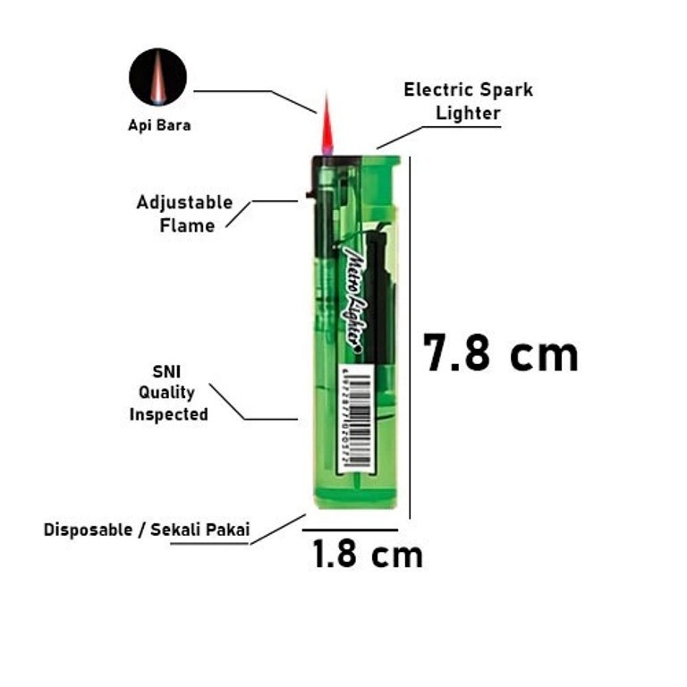 KOREK API METRO LIGHTER bara lite gm106 disposable sni