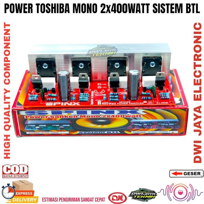 Power Amplifier BTL 2x400 Watt Plus Final Thosiba 5200 Spink CVJA