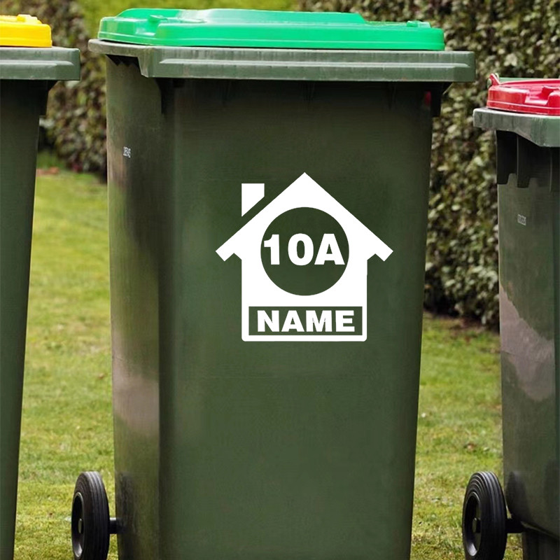 3Pcs Wheelie Bin Stickers Custom Street House Number Vinyl Decal Wall Sticker Rubbish Trash Bin Stic