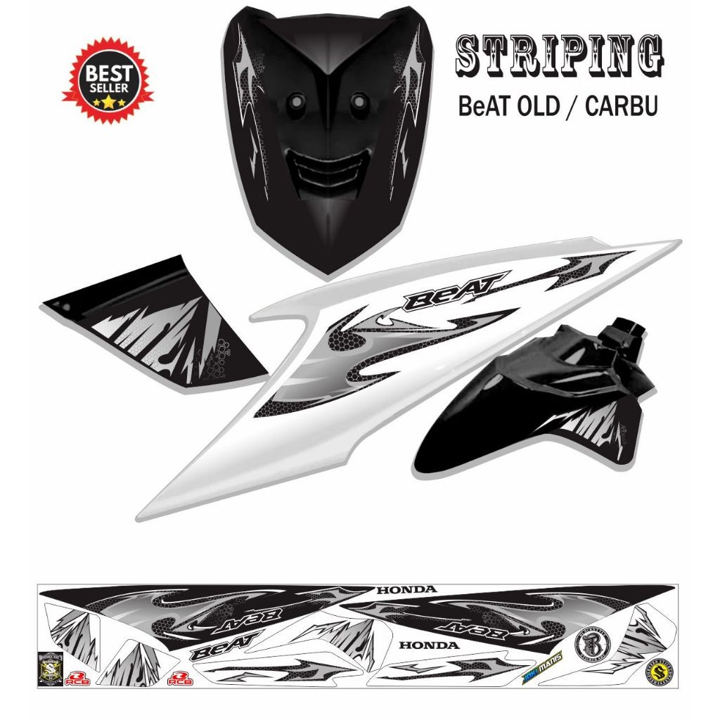 VARIASI STRIPING BEAT KARBU STIKER BEAT OLD VARIASI STIKER MOTOR