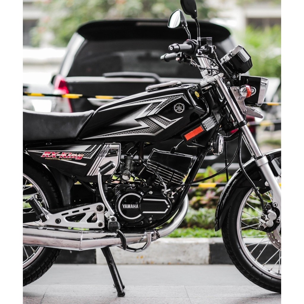 striping rx king 2004 hitam silver set emblem timbul, lis body rx king 2004 hitam silver komplit emb