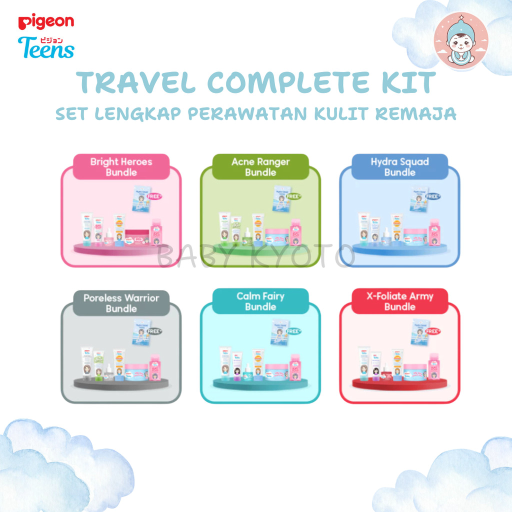 BK Pigeon Teens Skincare Travel Complete Kit Remaja Set Lengkap Perawatan Kulit Remaja