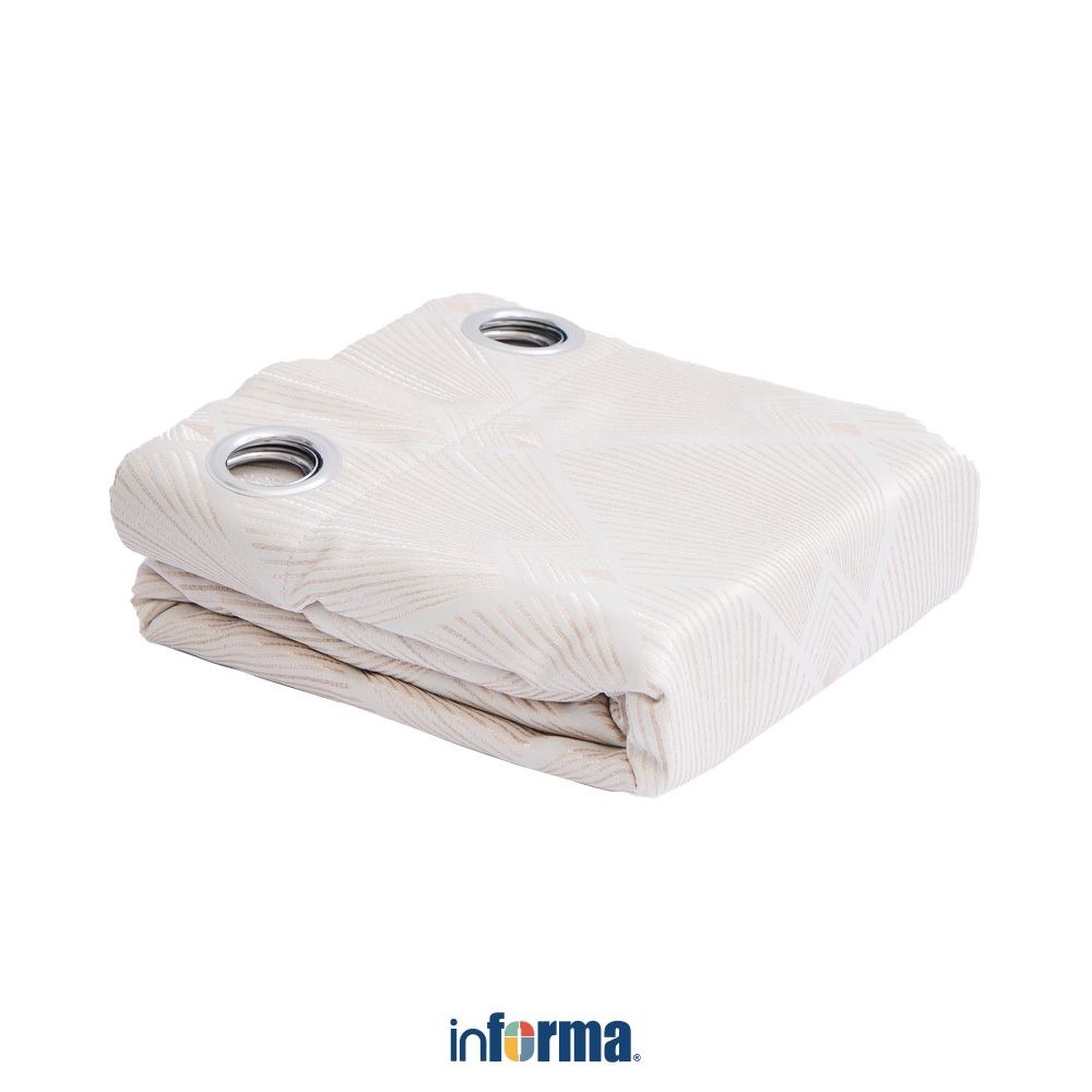 Informa 140x250 cm Set 2 Pcs Gorden Jacquard Yd Diamond - Beige Tirai Penutup Jendela Kerai Hordeng 