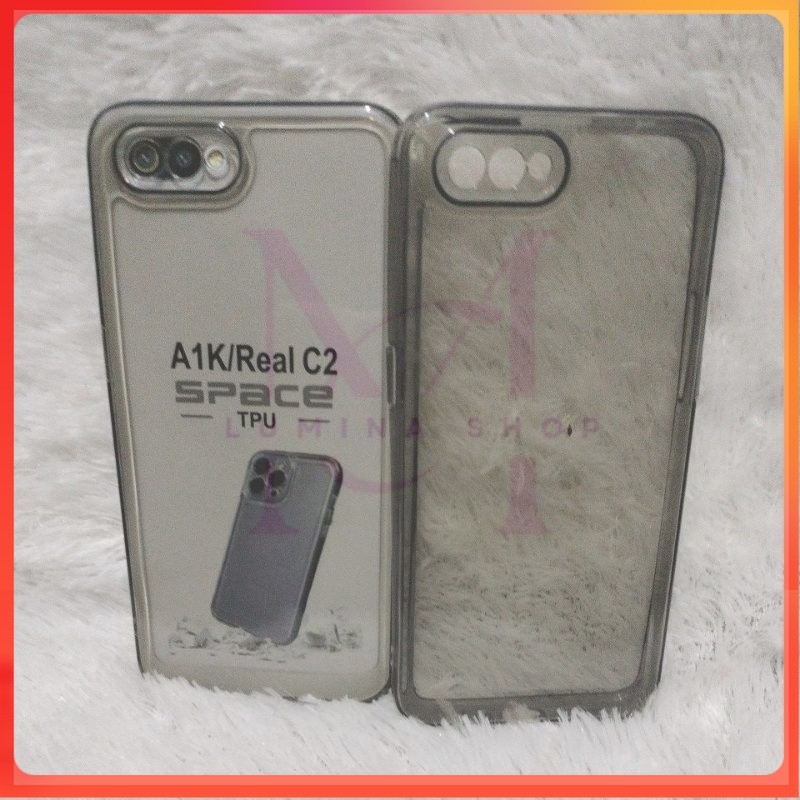 PROMO+COD SoftCase Casing Oppo A1K/C2 Silikon Clear Hitam Transparan TPU Airbang