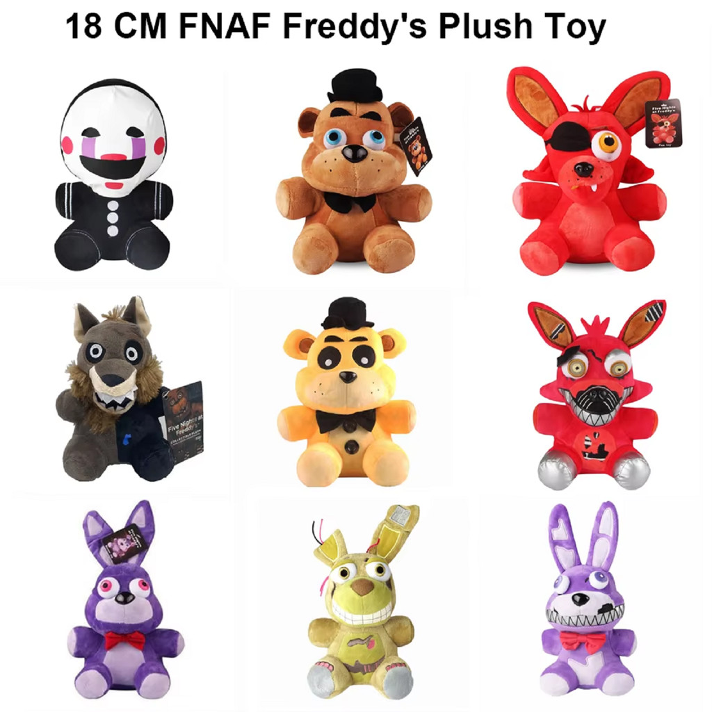 18cm FNAF Stuffed Plush Toys Freddy Fazbear Bear Foxy Rabbit Bonnie ica Pelue Juguetes 5 Nights At F