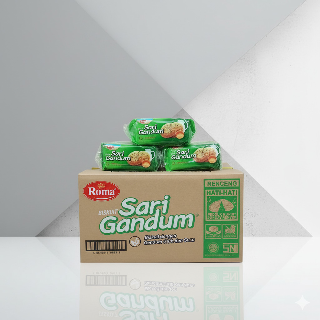 Roma Sari Gandum 39gr 1 dus isi 120 biskuit plain renyah original terlaris