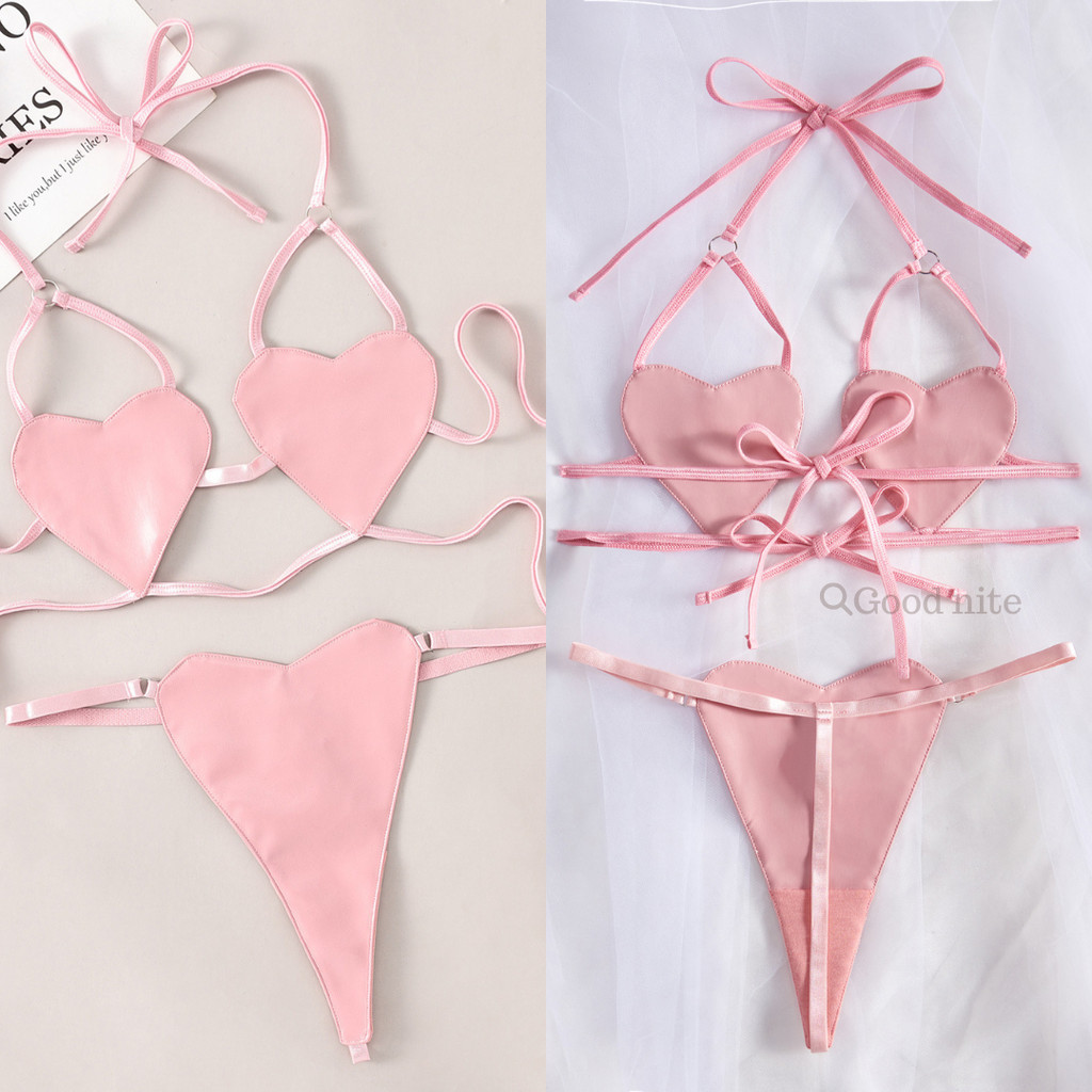 GN7724 pakaian dalam wanita seksi hot bra set cosplay lingerie bra set pink barbie