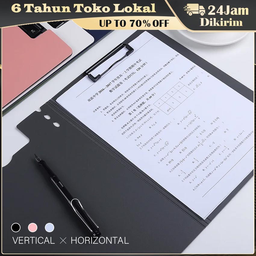 Map Jepit Dokumen A4 Lipat / Clipboard File Folder Horisontal / Perlengkapan Kantor & Sekolah Prakti