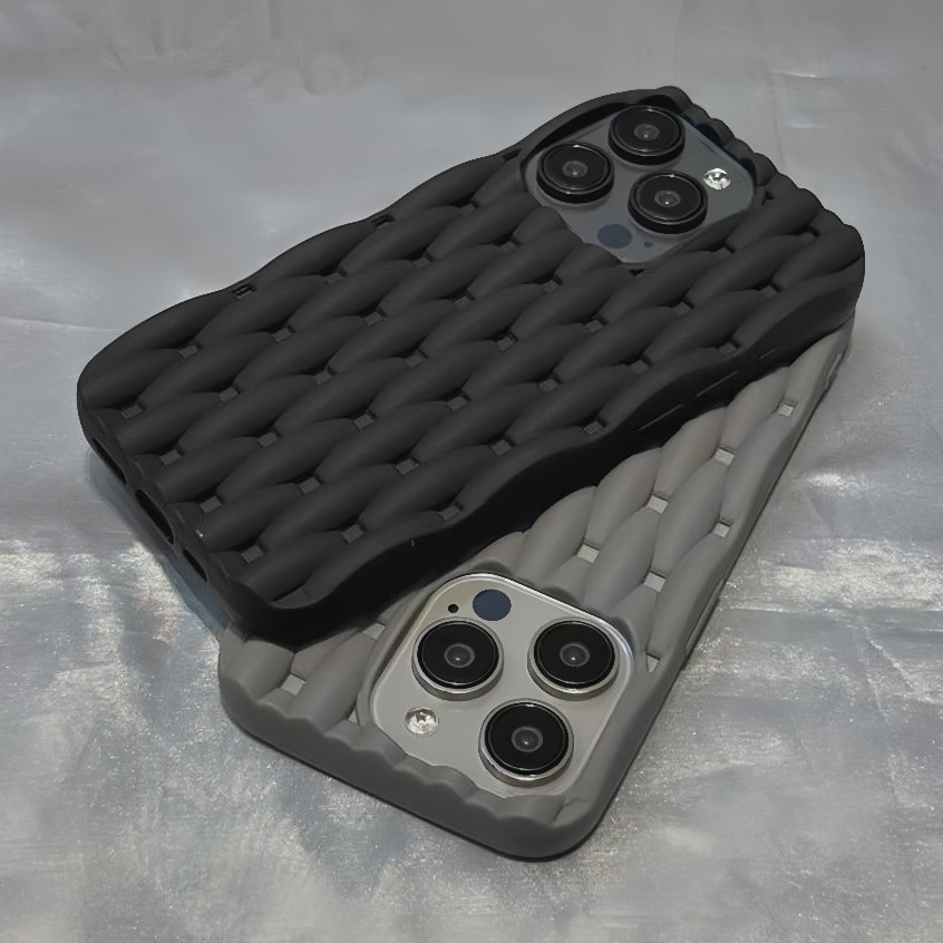 【Bentuk twist untuk disipasi panas / kasus lunak TPU / Hitam】 kompatibel untuk iPhone 7 8 plus x xr 