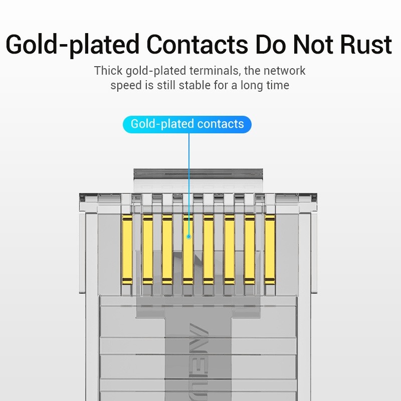 Vention RJ45 Cat6 Modular Plug UTP Transparan - IDD | Konektor Crimp LAN Ethernet Plug RJ45 Cat6