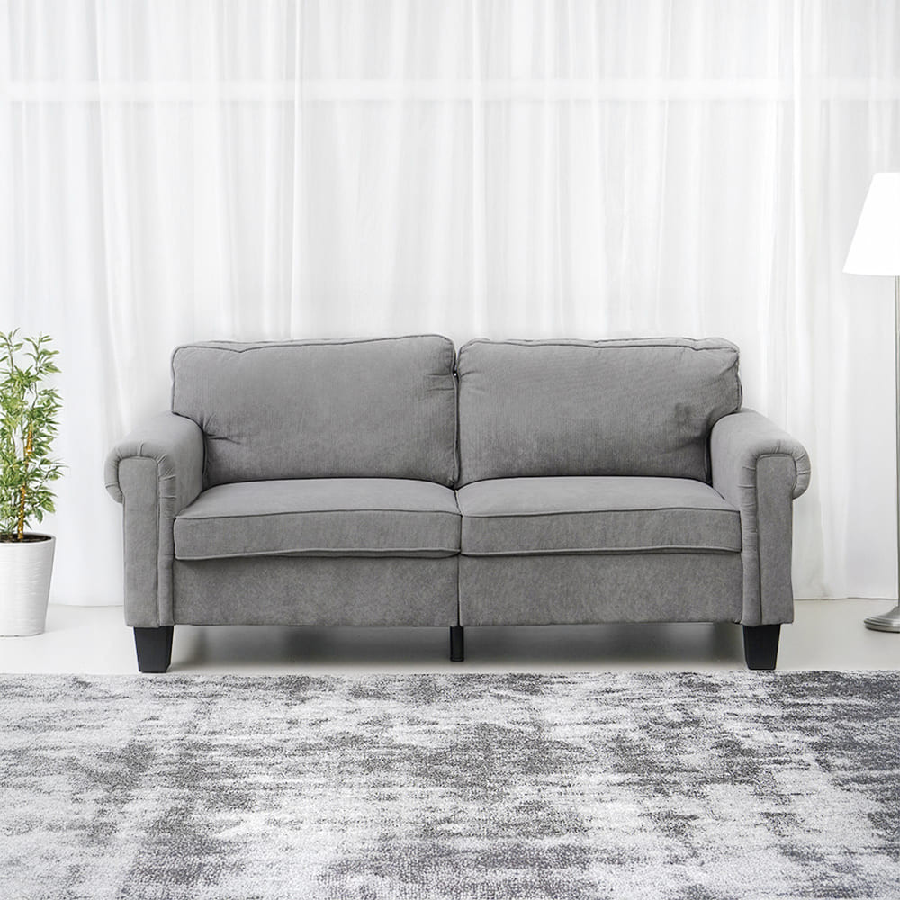 Informa Neo Langley Sofa Fabric 3 Seater - Abu-Abu Tempat Duduk Empuk Sofa Ruang Tamu Furniture Indo