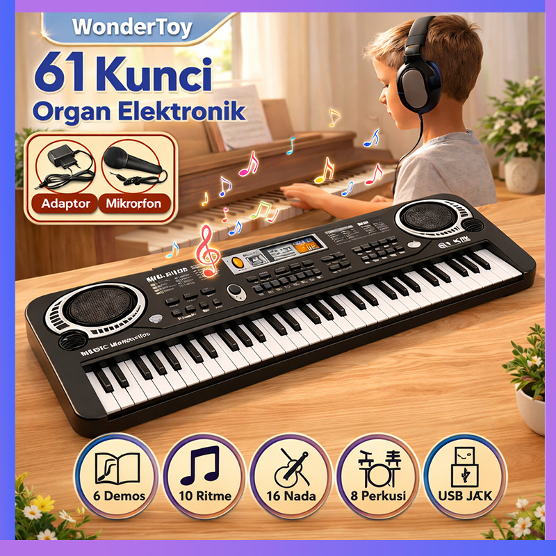 Piano 61keys piano keyboard Untuk Anak-anak Piano Elektronik Untuk Pemula piano portable Multifungsi