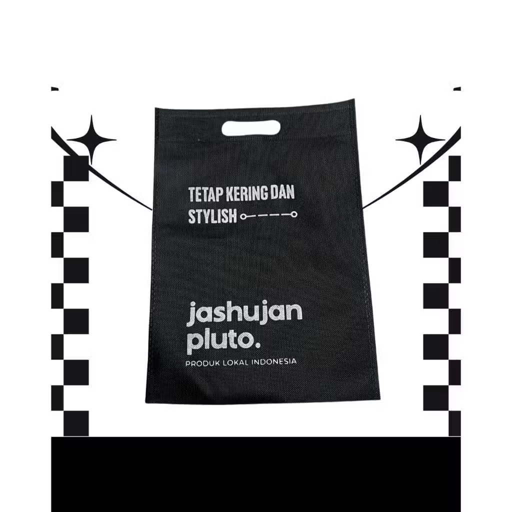 Totebag Jas Hujan Pluto Bahan Furing Tebal