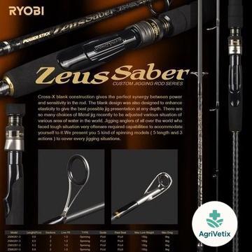 Joran Jig Ryobi Zeus Saber Blank Hollow Ringan Kuat Ring Fuji Mancing Dasaran - PE 3-5, 562 (1.70cm)
