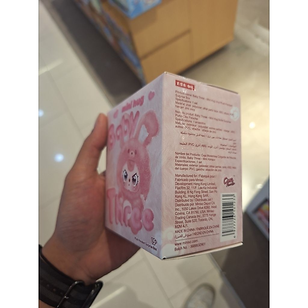 miniso pink x baby tree mini hug blindbox boneka gantungan
