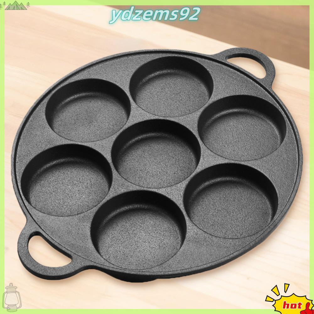 [ydzems92h4.id] Wajan Omelet Anti Lengket 7 Lubang Panci Penggorengan Besi Telur Pie Penggorengan Ta