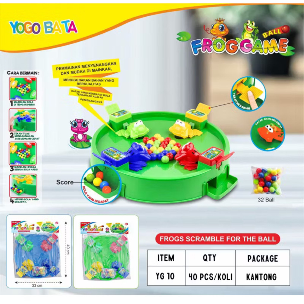 Mainan Kodok Katak Makan Bola Frog Game / Mainan Anak Dewasa Family Seru PMK