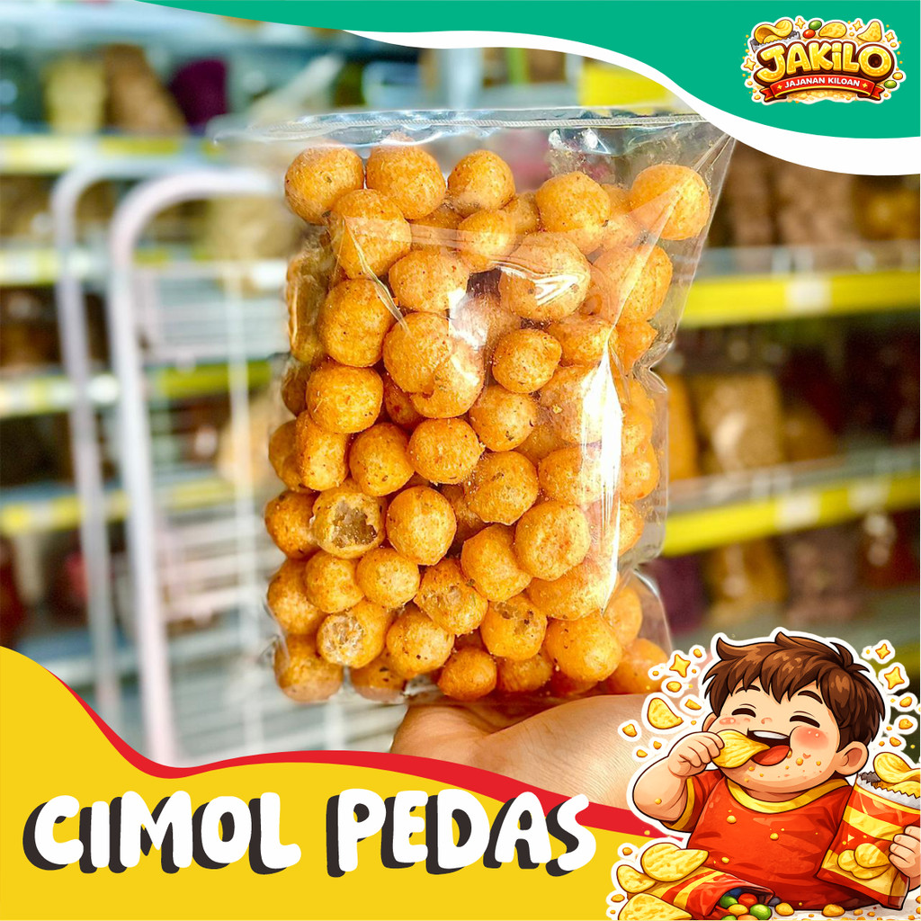 Cimoring Cimol Kering 500gr Cimol Pedas Dauh Jeruk - JAKILO Jajanan Kiloan